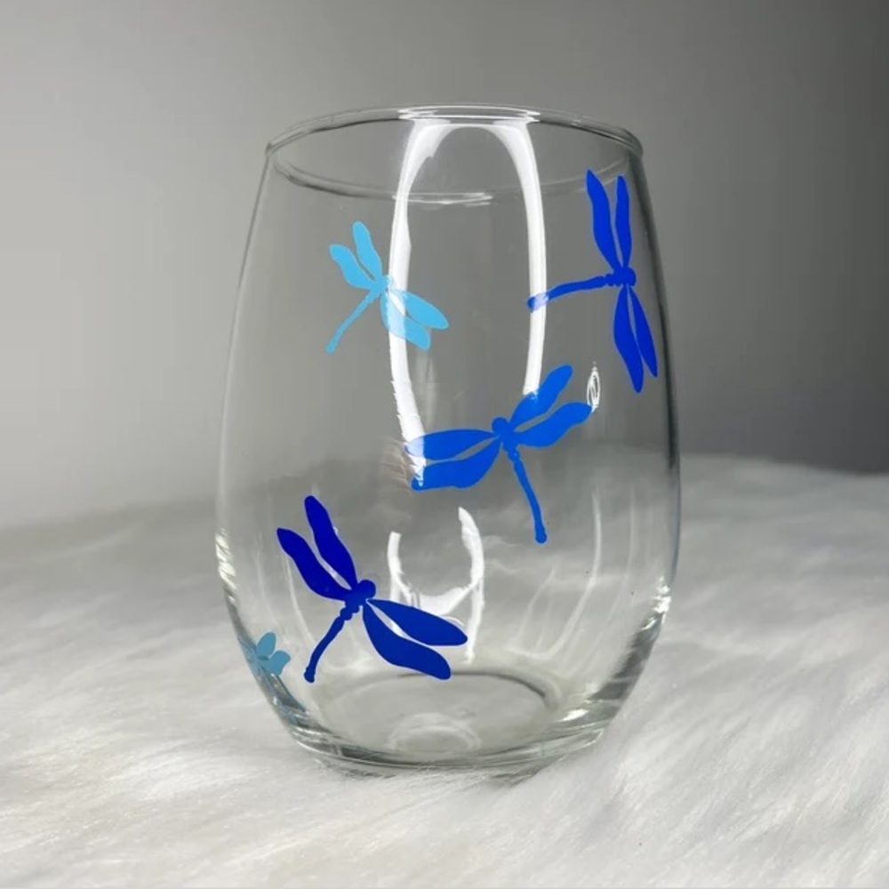 Dragonfly Stemless Wine Glass